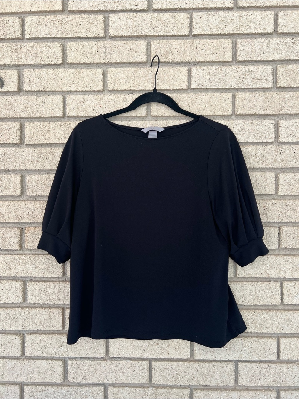 H&M Everyday Black Puff Sleeve Women's Top